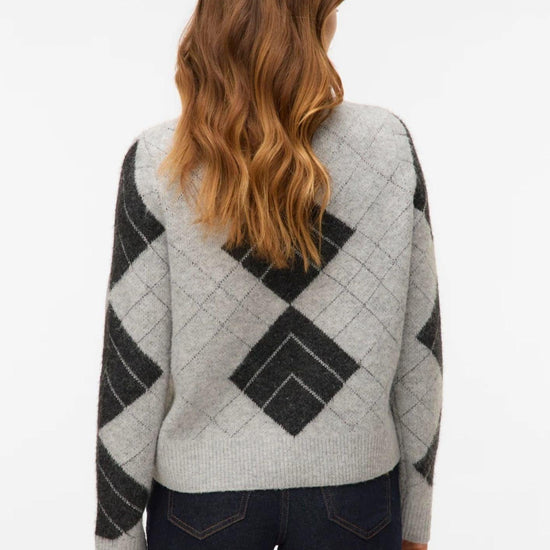 Vero Moda Cardigan Donna Dae Grigio Chiaro Dettaglia Grigio scuro 10334877 W. DGM + SILVER LUREX VERO MODA 