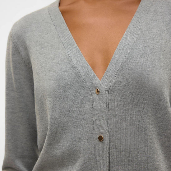 Vero Moda Cardigan In Maglia Donna Silje Grey Melange 10320456 Medium Grey Melange VERO MODA 