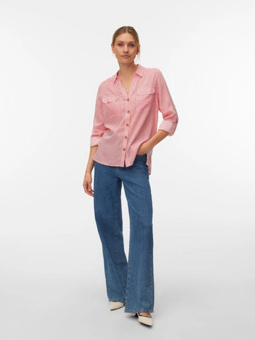 Vero Moda - Camicia Donna Coral Paradise Snow White bumpy