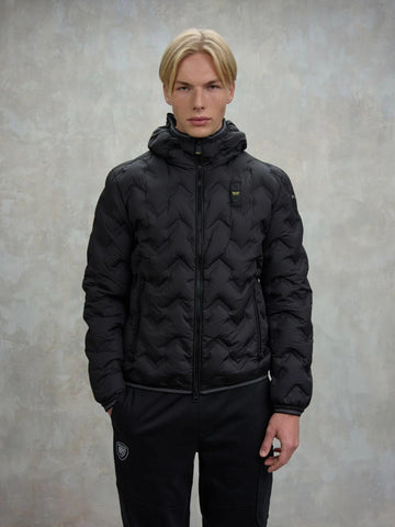 Blauer Men's Piery Down Jacket in Black with Tobacco Lining