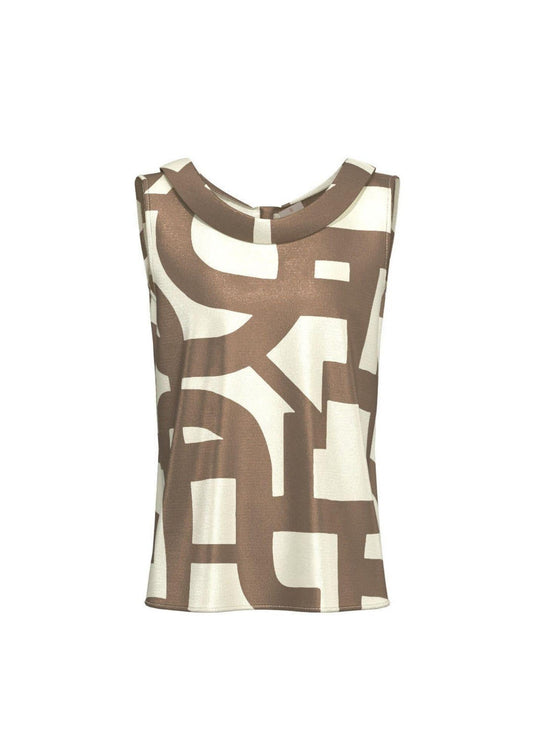 Emme Marella - Canotta Donna gommoso Tortora Geometrico