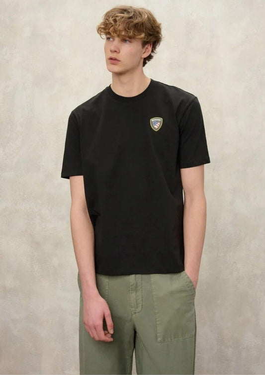 Blauer T-Shirt Uomo Faxon Nera