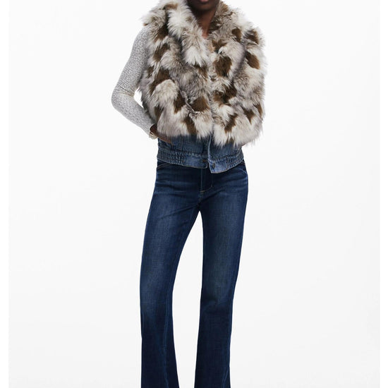Desigual Gilet di Jeans con Pelliccia Sintetica Donna 25WWEW57 6008 DESIGUAL 