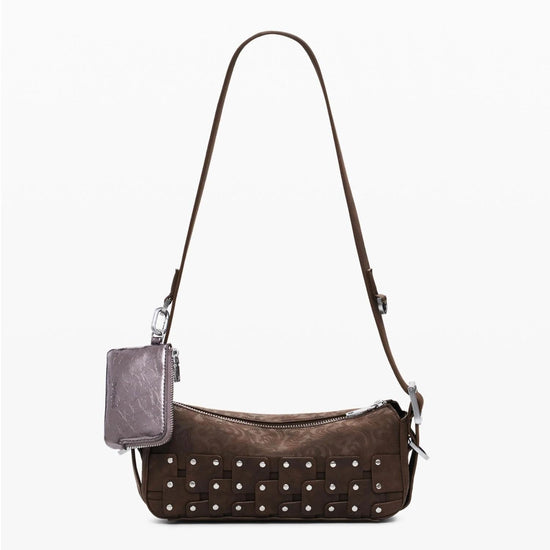 Desigual Piccola borsa baguette patch con borchie Donna Marrone 25WAXPBO 6009 DESIGUAL 