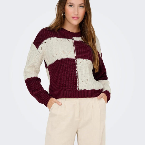 Jacqueline De Yong JDYJUSTY Pullover Donna Cabernet 15276930 Cabernet CLOUD DANCER JACQUELINE DE YONG 