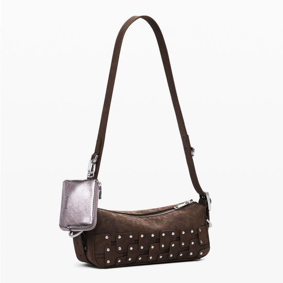Desigual Piccola borsa baguette patch con borchie Donna Marrone 25WAXPBO 6009 DESIGUAL 