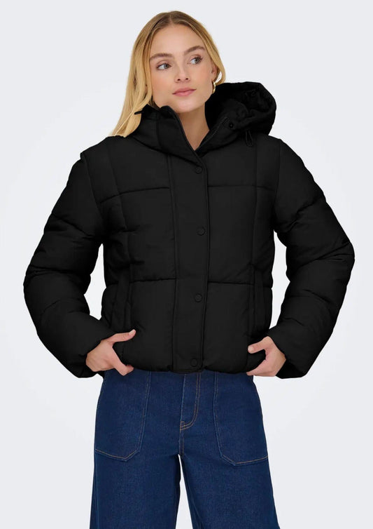 Jacqueline De Yong Giacca Invernale Donna Wonder Nera