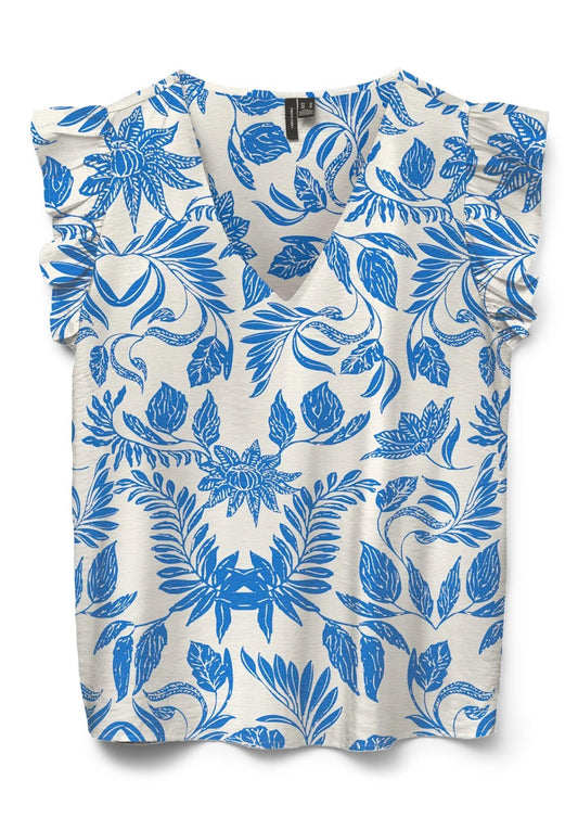 Vero Moda - Women's Shirt Josie Light Grey Floral Print