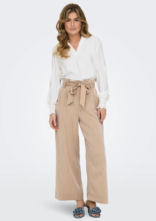 Only - Pantalone Donna Marsa Beige Safari