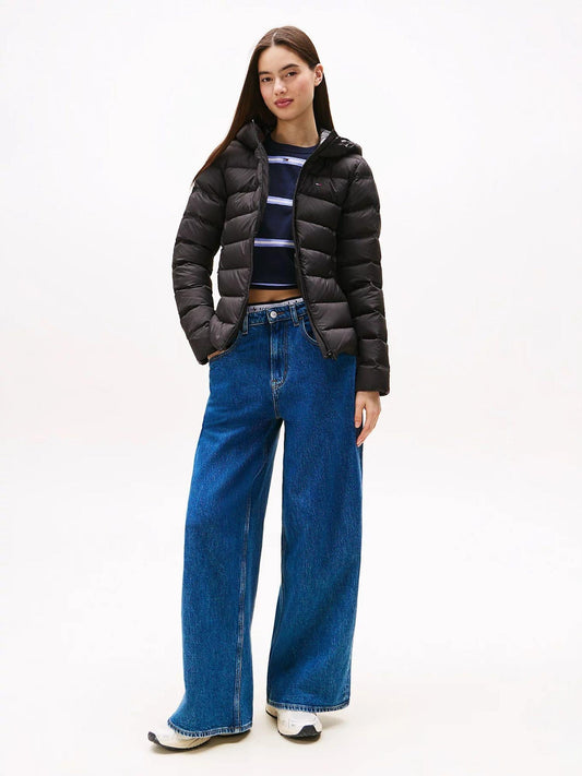 Tommy Hilfiger Piumino con Cappuccio Donna Nero