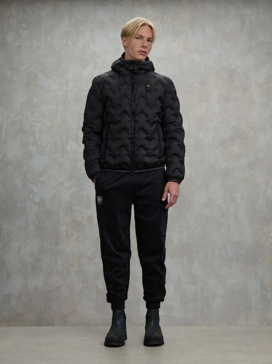 Blauer Men's Piery Down Jacket in Black with Tobacco Lining