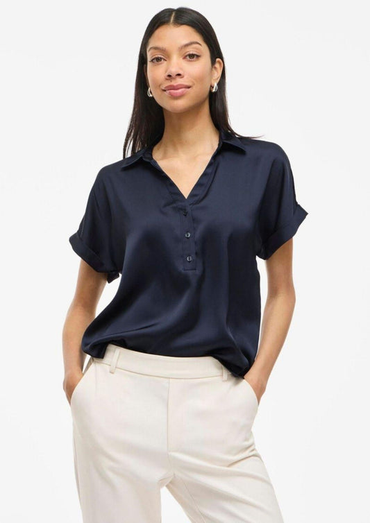 Vila - Women's Enna Navy Blue Shirt
