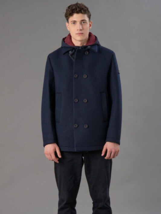 Rihunik Men's Quincey Cloth Winter Jacket Navy Blue