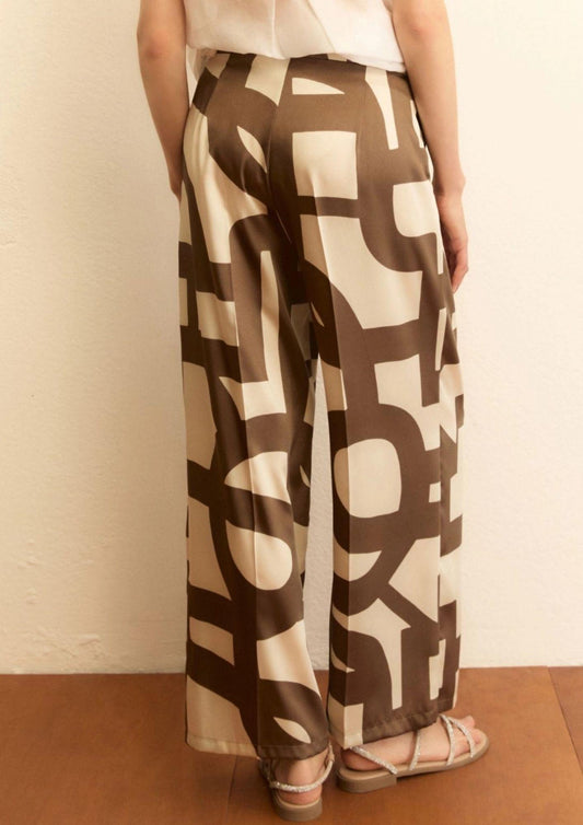 Emme Marella Women's Trousers Emmalbero Dove Grey Geometric