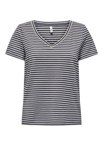Only T-Shirt Donna Venus Blu E Grigio Betulla