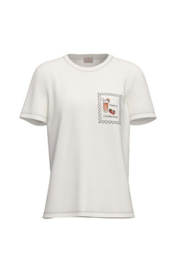 Emme Marella T-Shirt Donna Emmgola Bianca Stampa Brunch