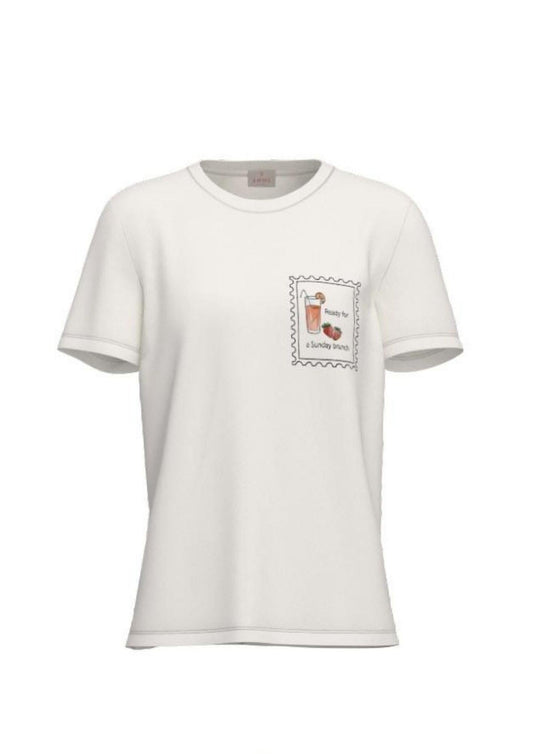 Emme Marella Women's T-Shirt Emmgola White Brunch Print