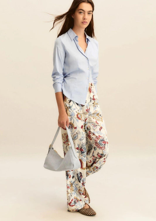 Emme Marella - Women's Baobab Trousers White Floral Wool
