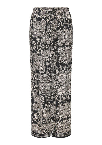 Only - Pantalone Donna Emza Nero Stampa Etnica