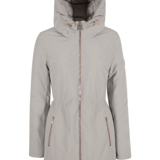 Yes Zee Cappotto Softshell con Cappuccio e Coulisse Donna Grigio Perla O088 M200 0819 YES ZEE 