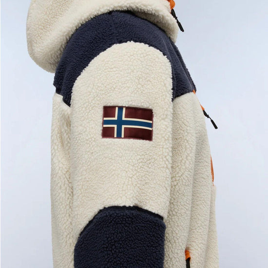 Napapijri Felpa in Pile con Cappuccio e Zip Yupik Uomo Multicolour NP0A4GNS MM9 NAPAPIJRI 