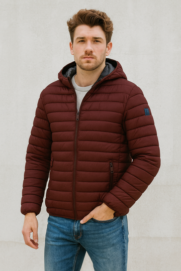 MClassic Men's 100 Gram Down Jacket, Bordeaux