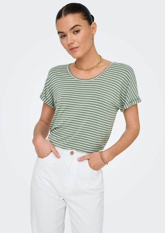 Jacqueline De Yong Women's Sissi Top White and Green