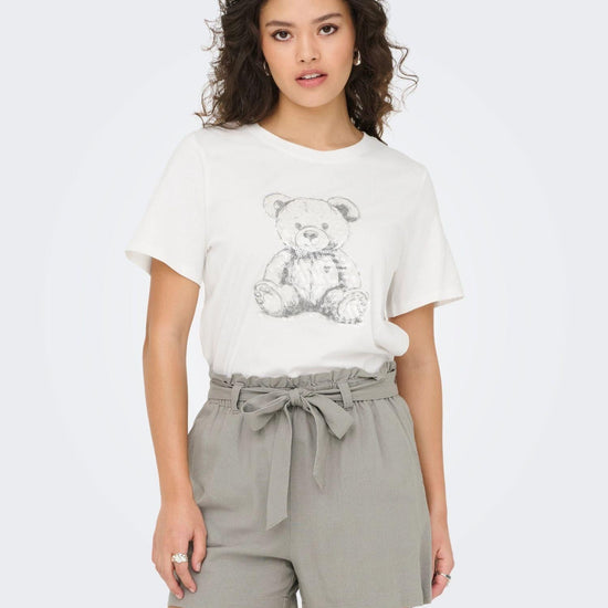 Jacqueline De Yong JDYBIBBI T-shirt Donna Bianco Cloud Dancer 15356686 Cloud Dancer TEDDYBEAR JACQUELINE DE YONG 