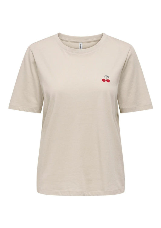 Only - Women's T-Shirt Happy Oatmeal Grey