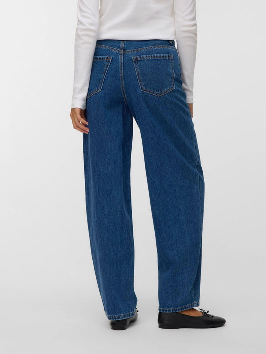 Vero Moda - Jeans Donna Barrel fit Medium Blue Billie