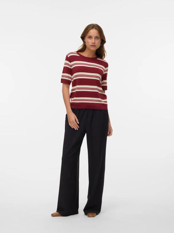 Vero Moda VMCARMELIA Pullover in maglia Donna Syrah W. ROSE ELGANCE BIRCH