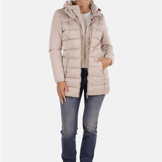 Yes Zee Giacca Lunga Donna Beige O045 M800 0222 YES ZEE 