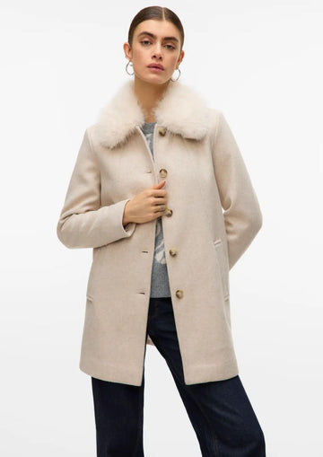 Vero Moda Giacca Invernale Donna Autumn Beige 10331559 Oatmeal MELANGE VERO MODA 