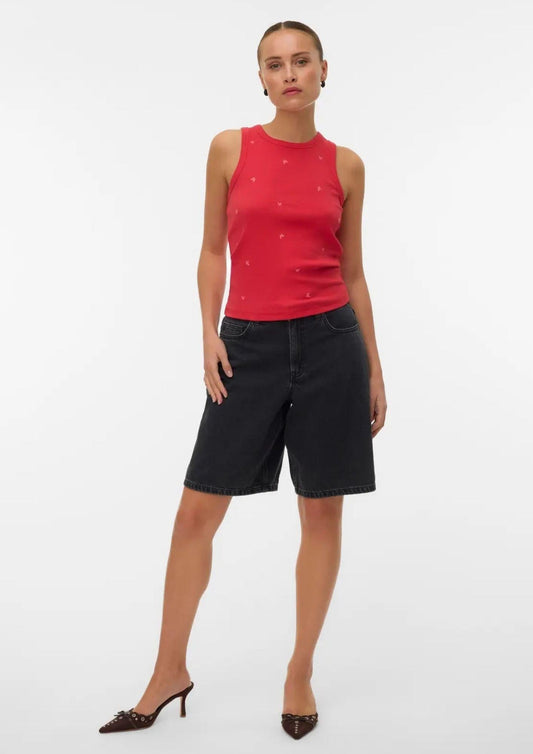 Vero Moda - Women's Naja Red Tank Top with Butterfly Print