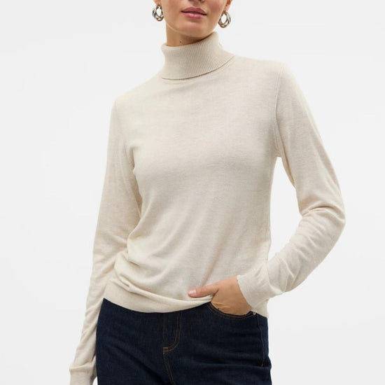 Vero Moda Maglione Donna Iris Beige Chiaro 10320450 Birch W. MELANGE VERO MODA 