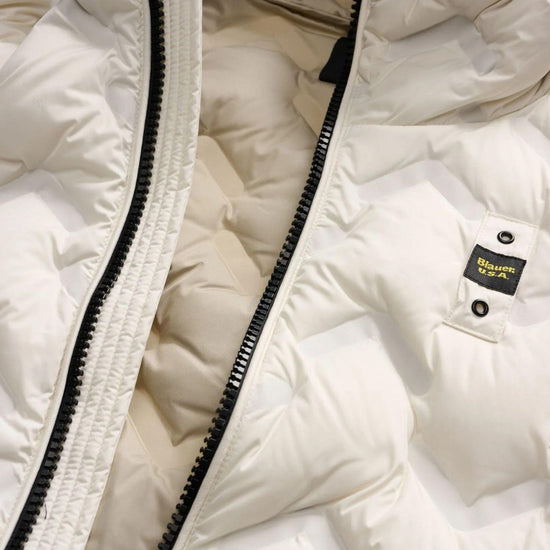 Blauer Piumino Uomo Piery Bianco neve con interno beige BLUC03233 7308 102 BLAUER 