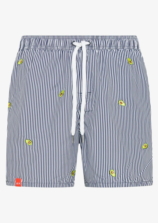 Sun68 Men's Swim Trunks Navy Blue and White