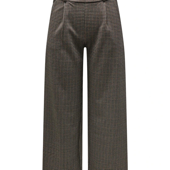 Jacqueline De Yong JDYGEGGO Wide Leg Fit Pantaloni Donna Cobblestone 15242797 Cobblestone MINI CHECK JACQUELINE DE YONG 