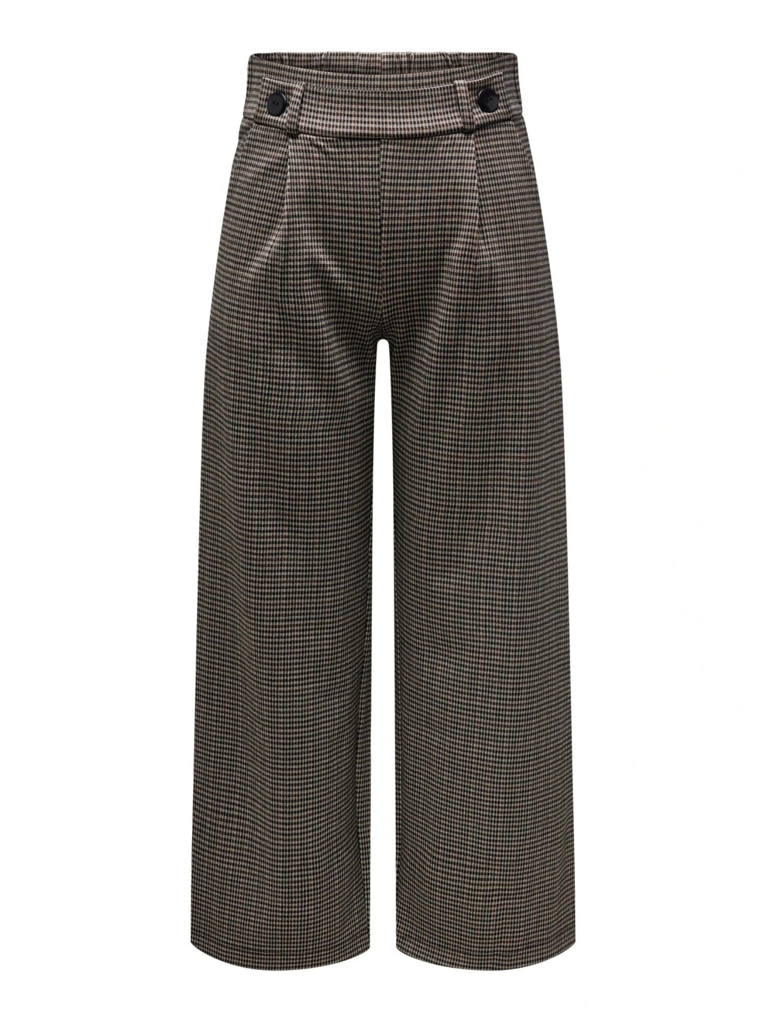Jacqueline De Yong JDYGEGGO Wide Leg Fit Pantaloni Donna Cobblestone 15242797 Cobblestone MINI CHECK JACQUELINE DE YONG 