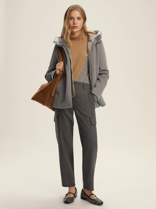 Emme Marella Women's Soft Cloth Padded Jacket, Smile, Light Grey