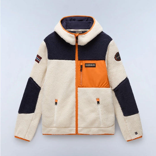 Napapijri Felpa in Pile con Cappuccio e Zip Yupik Uomo Multicolour NP0A4GNS MM9 NAPAPIJRI 