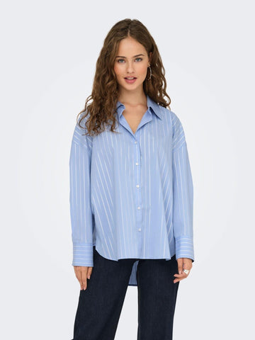 Jacqueline De Yong Camicia Donna Chambray Blue Jdymio