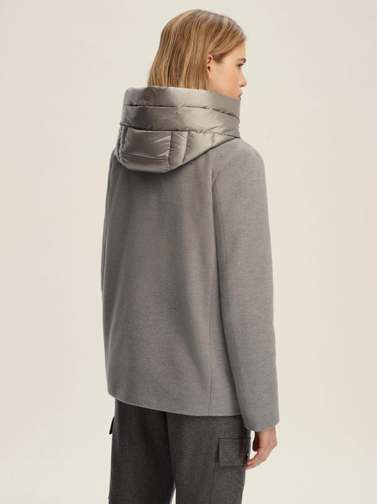 Emme Marella Women's Soft Cloth Padded Jacket, Smile, Light Grey