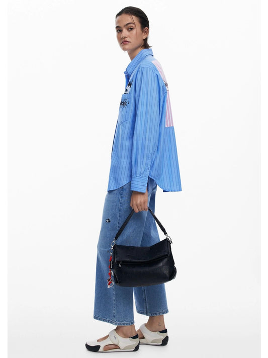 Borsa a tracolla effetto pelle Mickey media Donna Nero