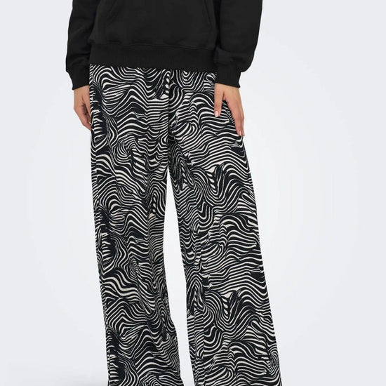 Jacqueline De Yong JDYDEBBIE Pantaloni Wide Fit Donna Nero WHITECAP GRAY GEO 15352943 Black WHITECAP GRAY GEO JACQUELINE DE YONG 