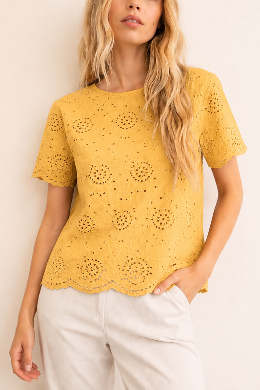 Emme Marella - Women's sunflower yellow sheer T-shirt