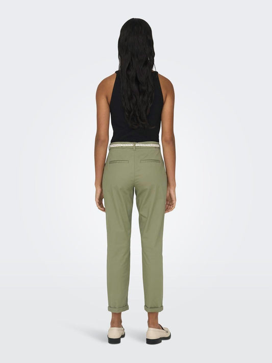 Only Women's Trousers Biana Olive Green