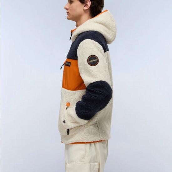 Napapijri Felpa in Pile con Cappuccio e Zip Yupik Uomo Multicolour NP0A4GNS MM9 NAPAPIJRI 