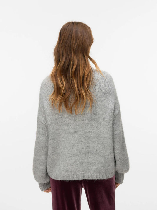 Vero Moda VMILINA Maglione Donna Light Grey Melange