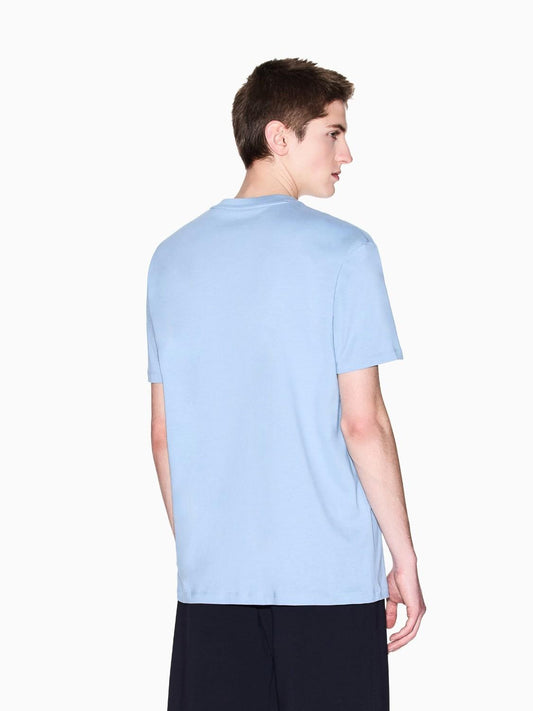 Armani Exchange T-shirt regular fit con logo lettering Uomo Azzurro